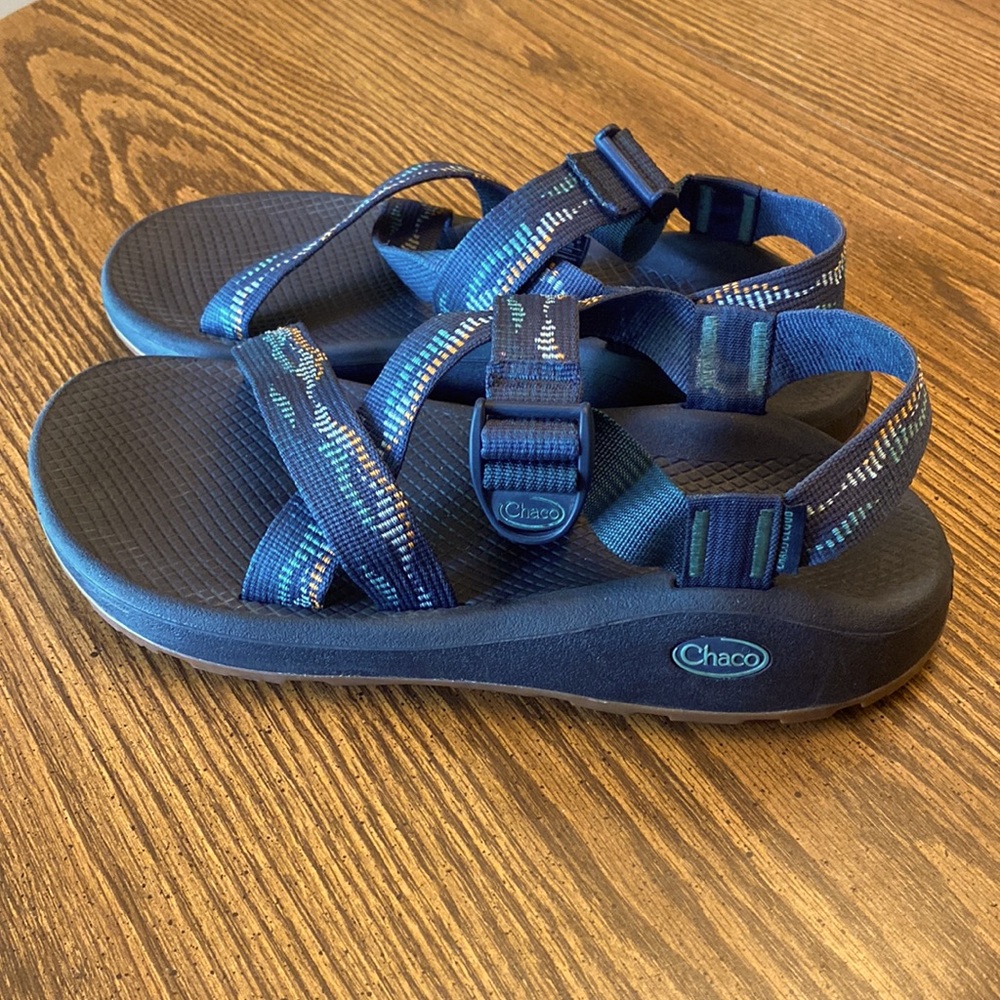 Chaco Men's Z Cloud Scrap Navy Green Orange 10